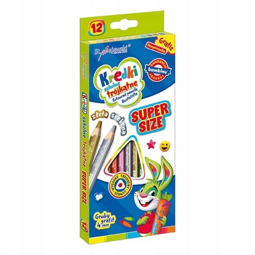 Kredki Bambino ołówkowe szkolne GRUBY GRAFIT Super Size na Arena.pl