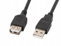 Kabel Przedłużacz USB 2.0 Lanberg AM-AF 1,8m czarny