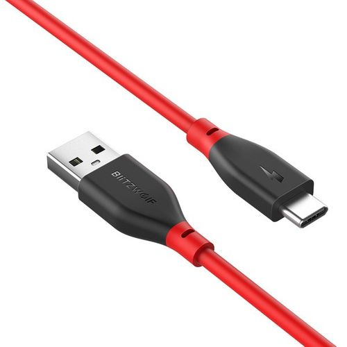 Kabel USB 2.0 typu C AmpCore BlitzWolf BW-TC12 1m czerwony na Arena.pl