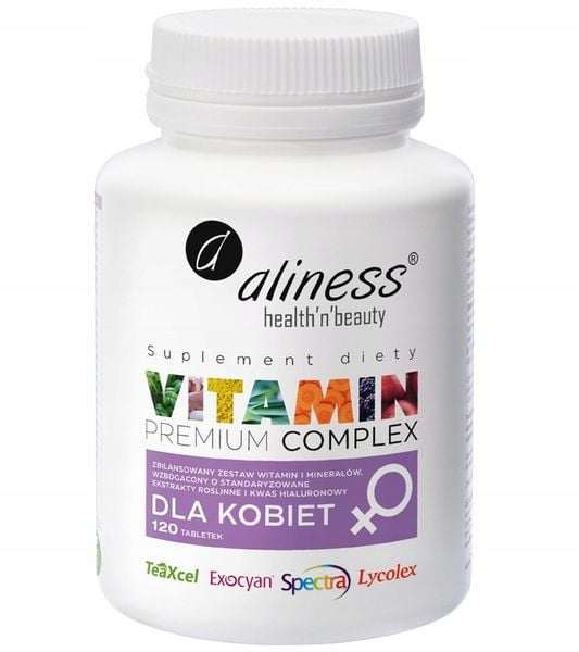 Aliness Premium Vitamin Complex 23 WITAMINY I MINERAŁY DLA KOBIET 120tab zdjęcie 4
