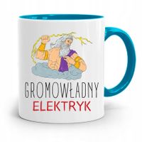 Kubek Błękitny Prezent Dla Gromowładnego Elektryka Z Nadrukiem Ze Zdjęciem