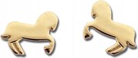 Złote kolczyki 333 celebrytki KONIE wkrętki SZTYFT dziewczęce dziewczynki