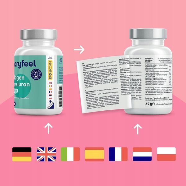 KOLAGEN RYBI + KOENZYM Q10 + KWAS HIALURONOWY skóra włosy 60 kaps gloryfeel zdjęcie 4