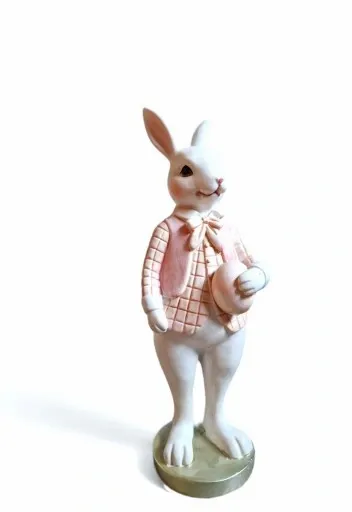 FIGURKA WIELKANOCNY PAN ZAJĄC KRÓLIK model XVI róż zdjęcie 1