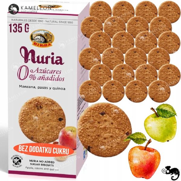 BIRBA Nuria CIASTKA HERBATNIKI PRZEKĄSKA mix SMAKÓW BEZ CUKRU 135gx8 1,08KG zdjęcie 3