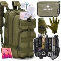 Plecak Militarny Survivalowy Set Apteczka Mini Rękawice L Khaki