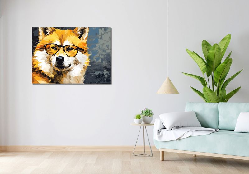 Obraz 100x70cm Intelektualny Psiak zdjęcie 2