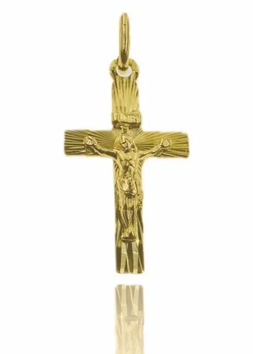 ZŁOTY ŁAŃCUSZEK 585 Krzyżyk KOMUNIA CHRZEST na Arena.pl