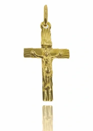 ZŁOTY ŁAŃCUSZEK 585 Krzyżyk KOMUNIA CHRZEST zdjęcie 5