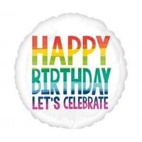 balon foliowy 18" cir "happy birthday let's celebr