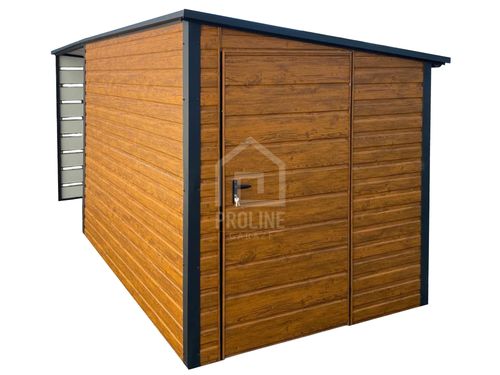 Schowek Domek Ogrodowy 3x2m + wiata 3m Drzwi dach spad w tył PLG131 na Arena.pl