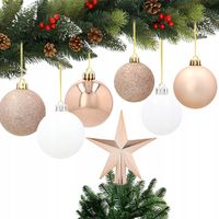 Kpl.22x Bombki Choinkowe Świąteczne Ozdoby na Choinkę + Gwiazda Nietłukące