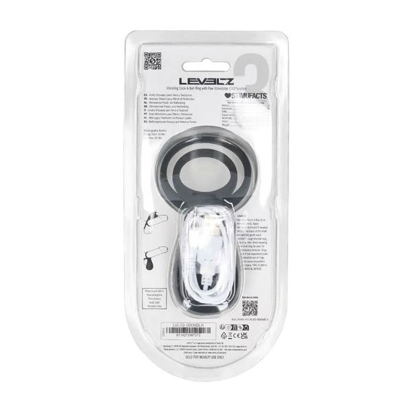 Vibrating Cock And Ball Ring With Paw Stimulator - Black zdjęcie 3
