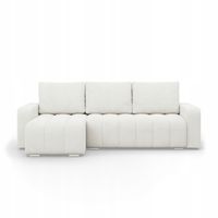 KANAPA NAROŻNIK ABRIELLE BIAŁY KREMOWY Rogówka Funkcja Spania Wygodny