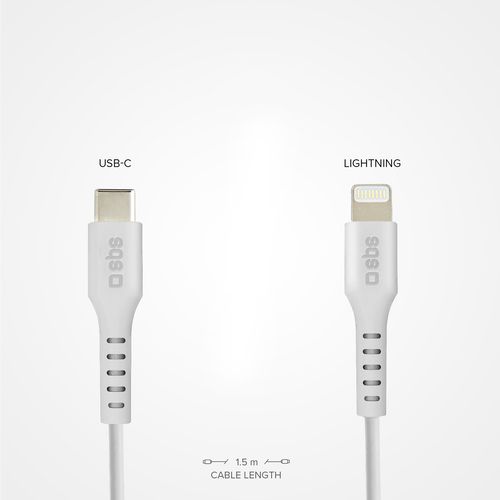 Kabel przewód z certyfikatem MFi USB-C - iPhone Lightning 1m - biały na Arena.pl