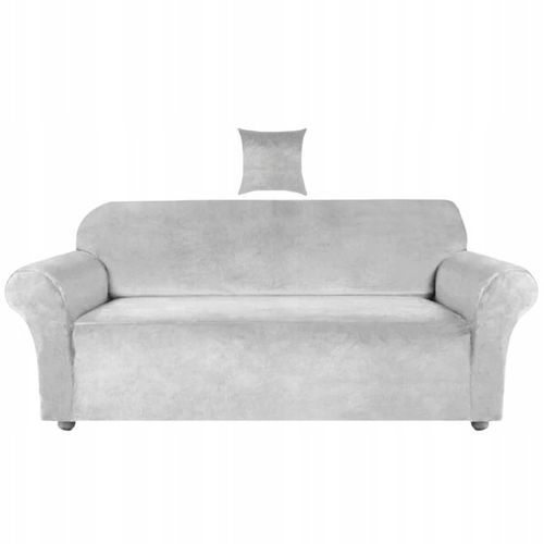 POKROWIEC NA KANAPĘ SOFĘ NAROŻNIK ELASTYCZNY WELUR PLUSZ 190-230 OEKO TEX na Arena.pl