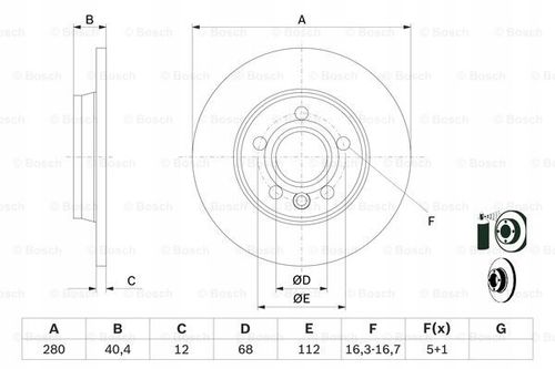 TARCZA HAM TYL 280X12 P BOSCH na Arena.pl