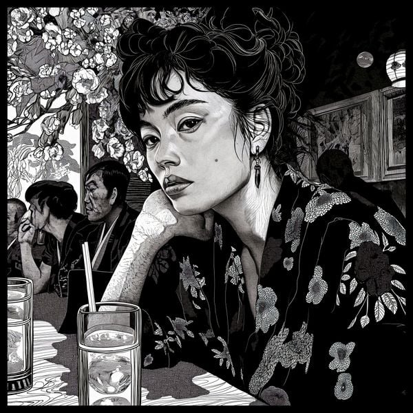 Plakat 80x80cm Czarne Kimono zdjęcie 2