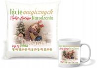 Zestaw PODUSZKA i KUBEK nadruk świąteczny PREZENT twoje zdjęcie imię