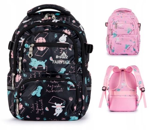 Plecak TORNISTER szkolny dziecięcy pojemny wzory czarny Klasy 1-3 Odblaski na Arena.pl