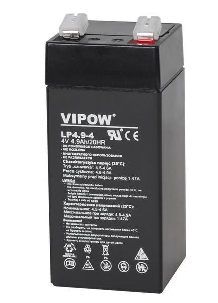AKUMULATOR ŻELOWY VIPOW 4V 4,9AH zdjęcie 1