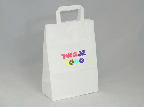 Torba papierowa biała z nadrukiem 100 sztuk22 x 11 x 31 cm na Arena.pl