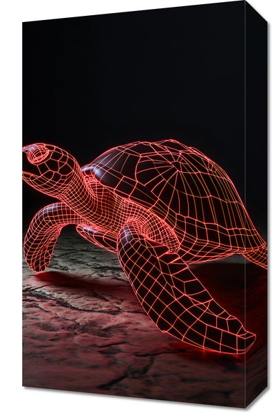 Obraz 30x50cm Neonowy Żółw zdjęcie 1