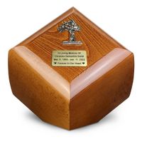 Solidna drewniana urna na prochy / Plakietka