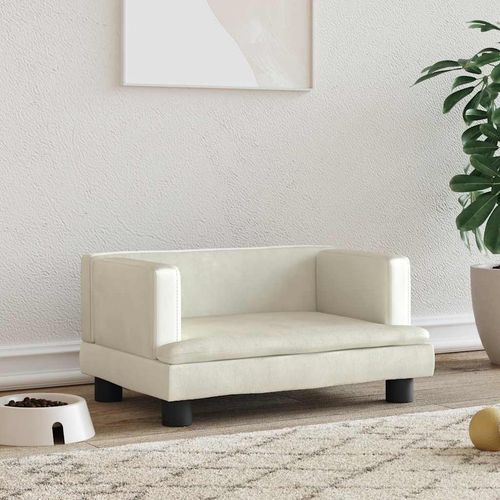 Legowisko dla psa, kremowe, 60x40x30 cm, aksamit na Arena.pl