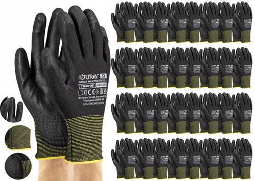 Rękawice Robocze Czarne J-TIMIPOLI_BB9-L - 120 Par na Arena.pl