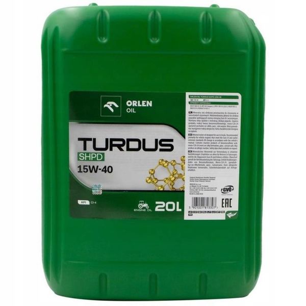 TURDUS SHPD 15W40 20L ORLEN NOWE OPAKOWANIE!!! zdjęcie 1