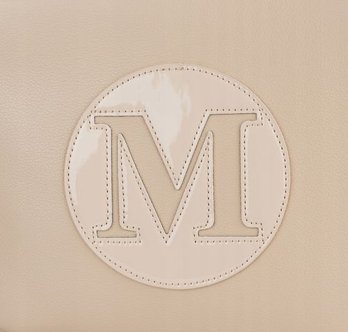 MONNARI Torebka na ramię LISTONOSZKA Pojemna PASEK LOGO PREMIUM Beżowa na Arena.pl