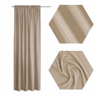 ZASŁONA GOTOWA NA TAŚMIE DO SALONU 140x250 RÓŻNE KOLORY CIEMNY BEŻ Atlantic