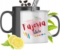 Kubek Magiczny Dla Nikoli Czarny Zmieniający Kolor Z Nadrukiem Ze Zdjęciem