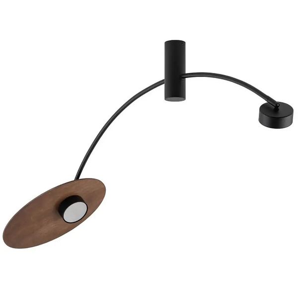 Lampa sufitowa Heft 10356 na wysięgniku czarna drewniana zdjęcie 1