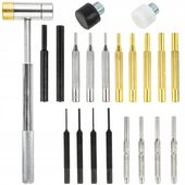 Wybijaki precyzyjne zestaw 21 el. z młotkiem punktaki mosiądz Falon-Tech