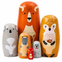 DLA DZIECI ZESTAW DREWNIANE  ZWIERZĘTA LEŚNE