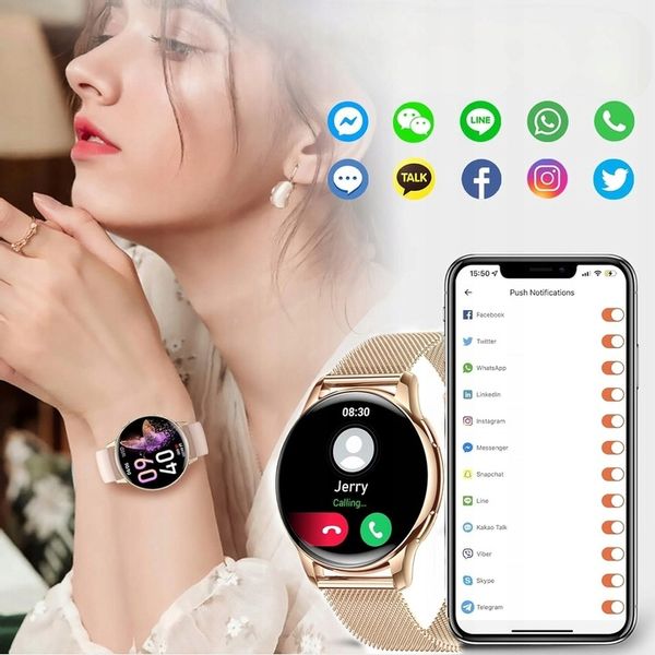 SMARTWATCH ZEGAREK DAMSKI DLA KOBIETY AMOLED ROZMOWY CIŚNIENIOMIERZ MENU PL zdjęcie 13