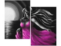 80X70CM DZIEWCZYNA SUKIENCE DUO OBRAZ
