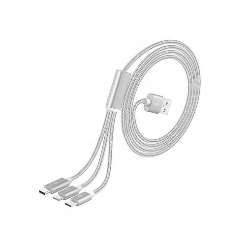 KABEL ŁADOWARKA 3w1 1.2m TYP-C Lightning USB-C 5A na Arena.pl