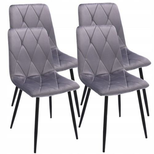 4 x KRZESŁO TAPICEROWANE pikowane WELUR nowoczesne na Arena.pl