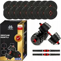 HANTLE BITUMICZNE REGULOWANE 2x20 KG DO ĆWICZEŃ SIŁOWYCH CIĘŻAR ZESTAW