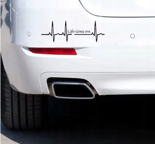 Naklejka Wlepka na Auto Sticker Life Goes On - Życie toczy się dalej motto na Arena.pl