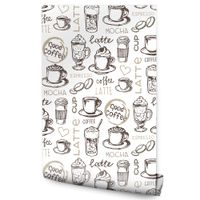 Tapeta Do Kuchni Jadalni Ziarnka Kawy Napisy Filiżanki Styl Vintage