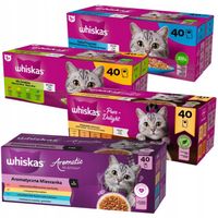 Whiskas Mokra karma dla kotów Mix smaków w sosie i galaretce 85 g x 160
