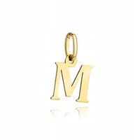 Złota zawieszka złoty wisiorek literka M + grawer