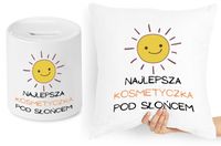 Dla Kosmetyczki Zestaw Poduszka + Skarbonka Z Nadrukiem Ze Zdjęciem