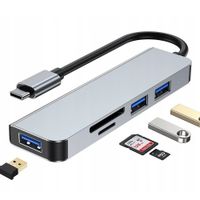 5w1 ADAPTER HUB PRZEJŚCIÓWKA USB-C 3.0 CZYTNIK SD TF LAPTOP TELEFON TABLET
