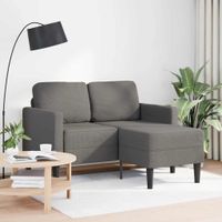 Sofa 2-osobowa z szezlongiem w kształcie litery L, jasnoszara