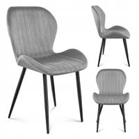 Krzesło welurowe tapicerowane MARK ADLER szare do jadalni salonu loft